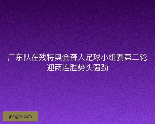 广东队在残特奥会聋人足球小组赛第二轮迎两连胜势头强劲