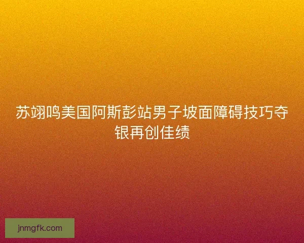 苏翊鸣美国阿斯彭站男子坡面障碍技巧夺银再创佳绩