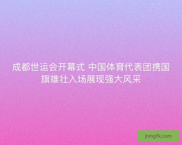 成都世运会开幕式 中国体育代表团携国旗雄壮入场展现强大风采